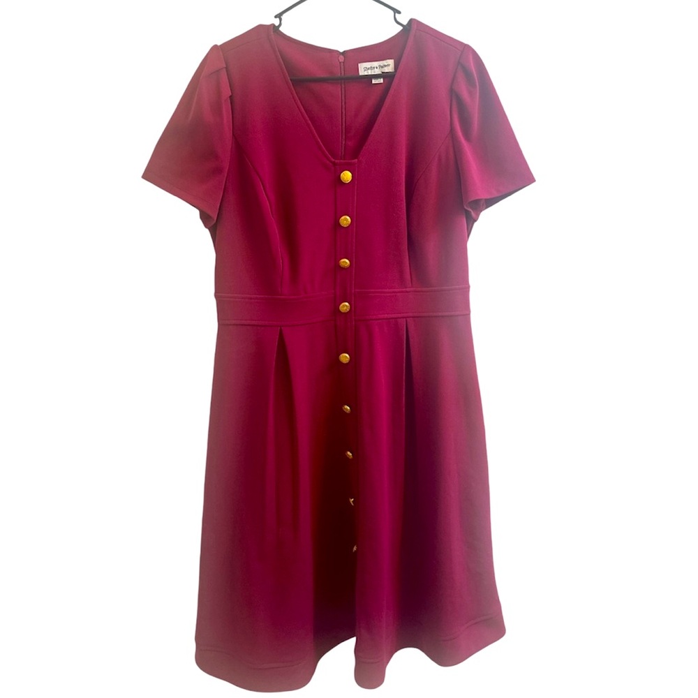 Plus Size Women's‎ Burgundy Short Sleeve Dress Size 14